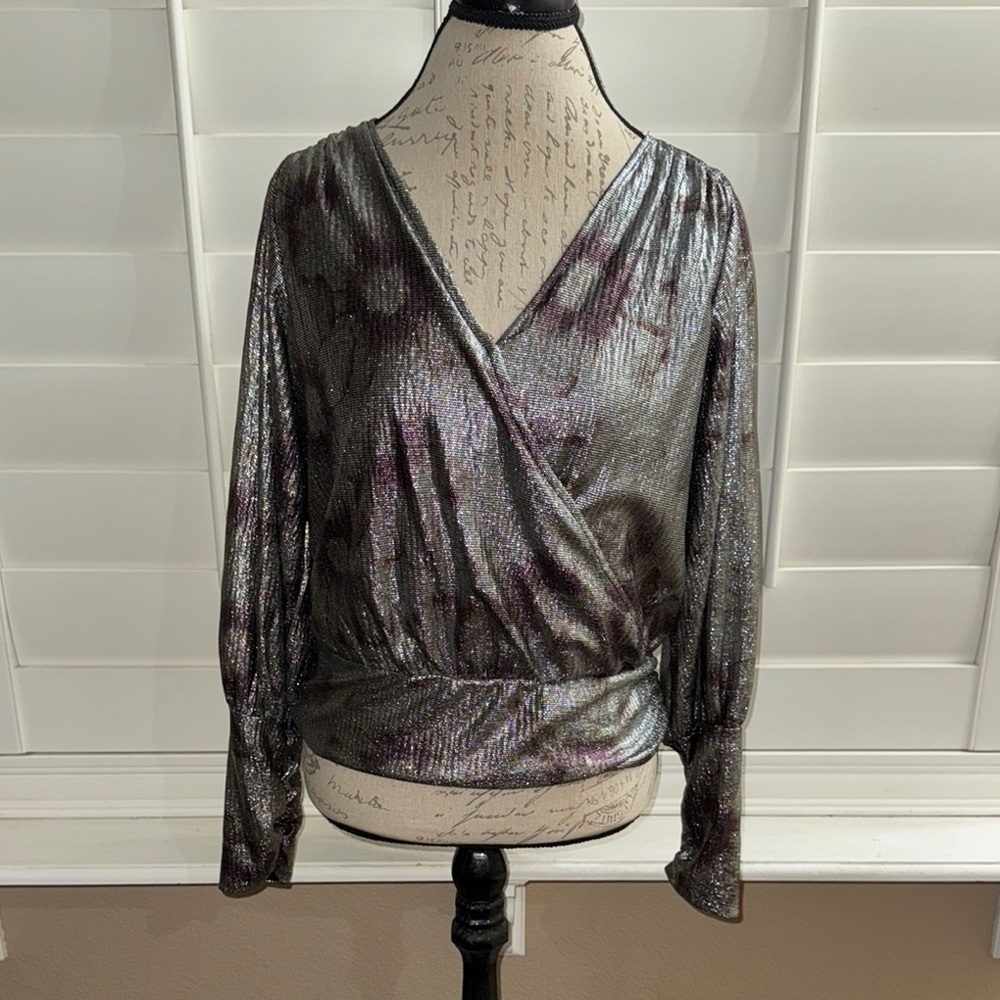 Maison d'Amelie Floral Metallic Blouse